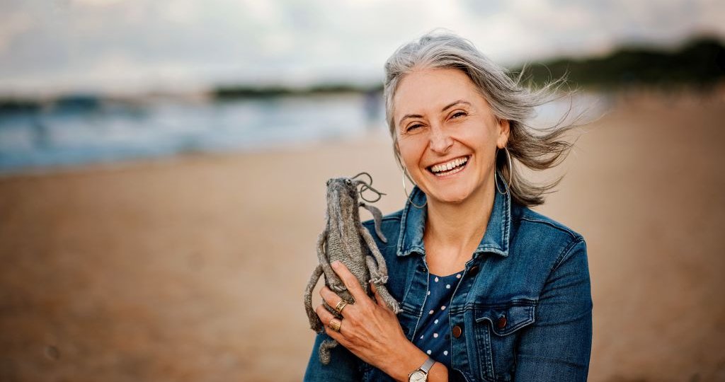 Roksana Jędrzejewska-Wróbel w rozmowie z Psotnikiem. Fot. Ewa Jezierska